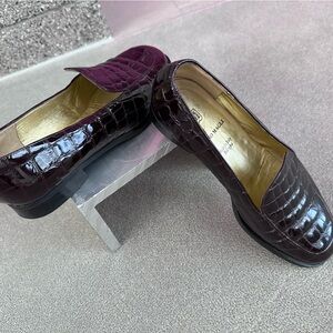 Bruno Magli Brown Croco Loafers